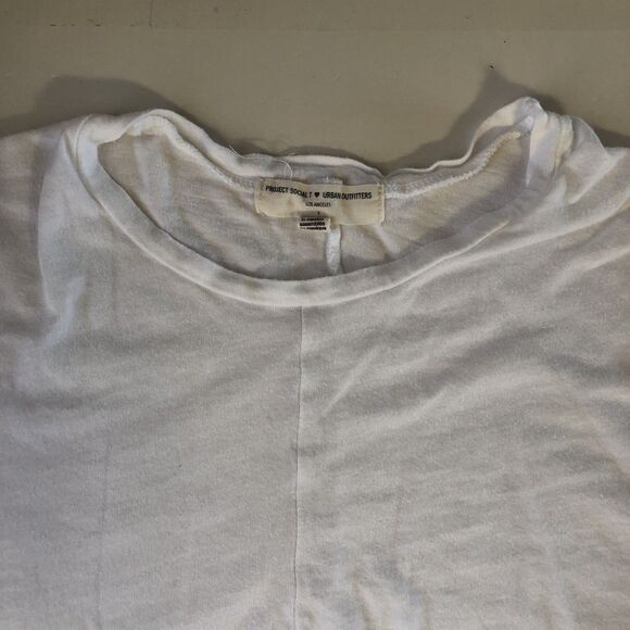 Project Social  T  Urban Outfitters Wide Sleeves Relaxed Cropped White Small - Picture 11 of 12